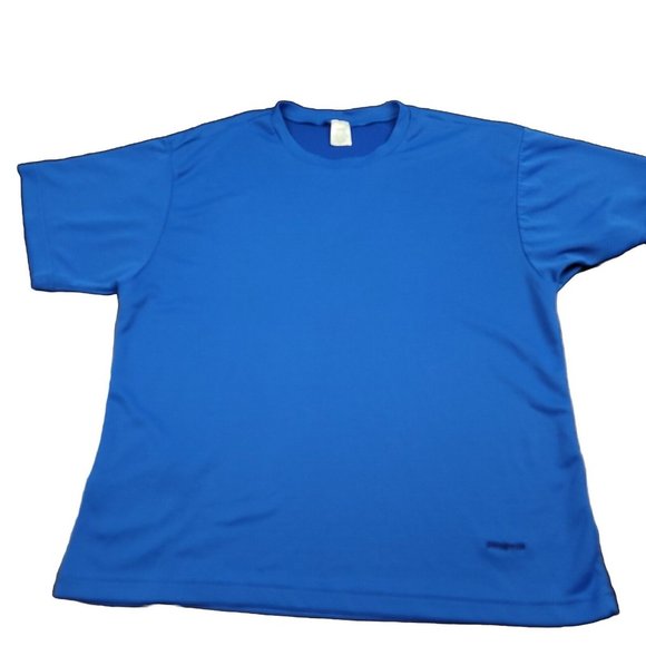 Patagonia Mens L T-Shirt  Blue Performance Mesh Active Tee Lightweight‎ - Picture 1 of 9